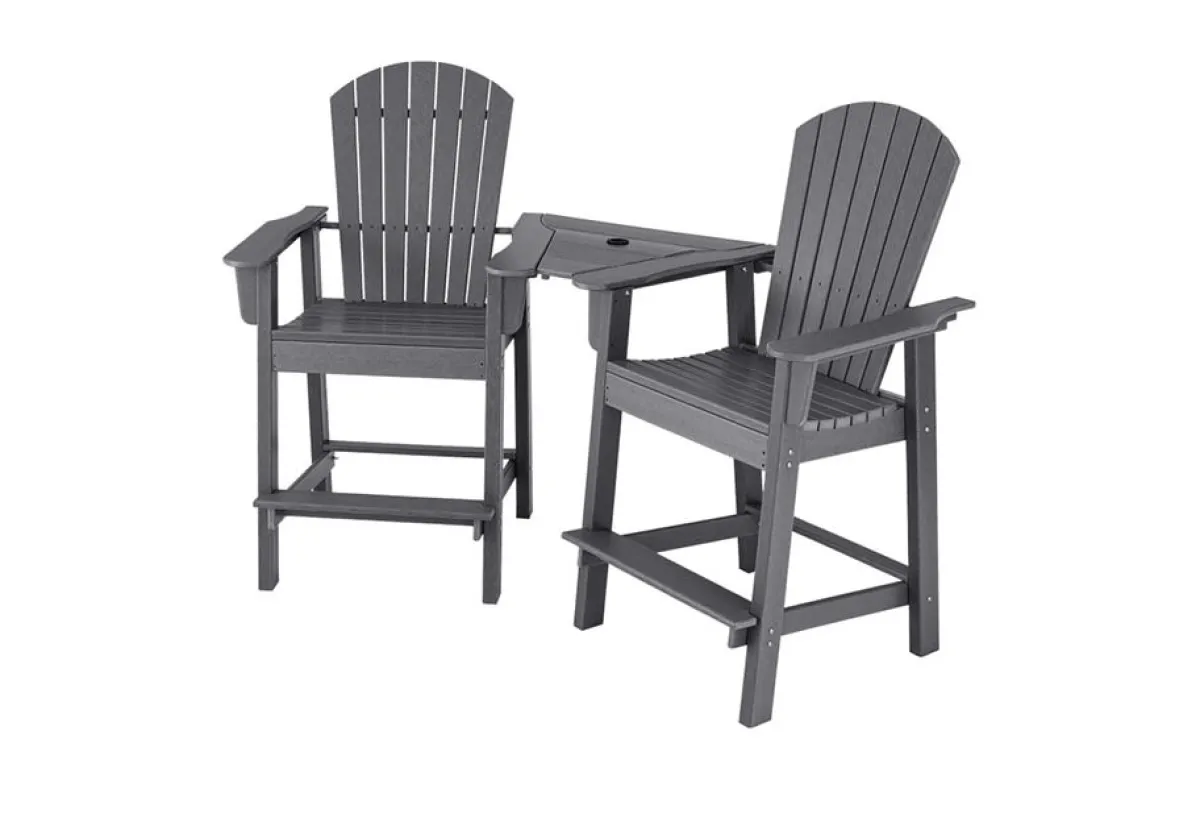 GoPlus (Costway) 2-Piece Tall Adirondack Chairs with Middle Connecting Tray