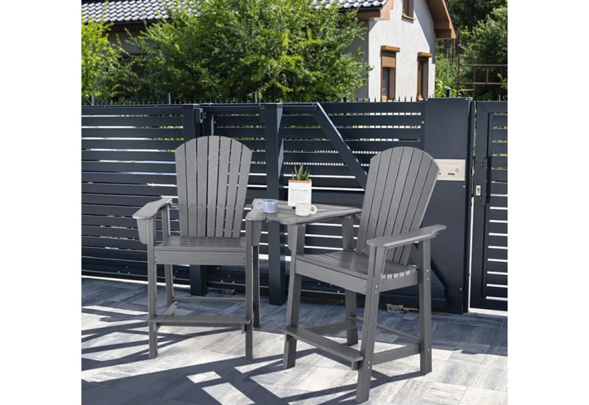 GoPlus (Costway) 2-Piece Tall Adirondack Chairs with Middle Connecting Tray