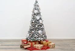 Sharper Image Pop-Up 6 Ft. White Flocked Christmas Tree
