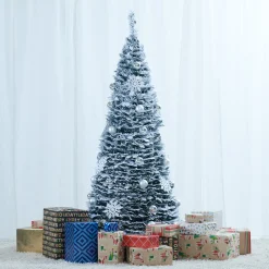 Sharper Image Pop-Up 6 Ft. White Flocked Christmas Tree