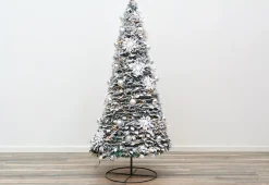 Sharper Image Pop-Up 6 Ft. White Flocked Christmas Tree