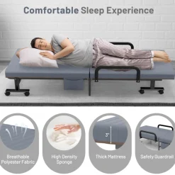 GoPlus (Costway) Portable Adjustable Guest Single Bed Twin Mattress