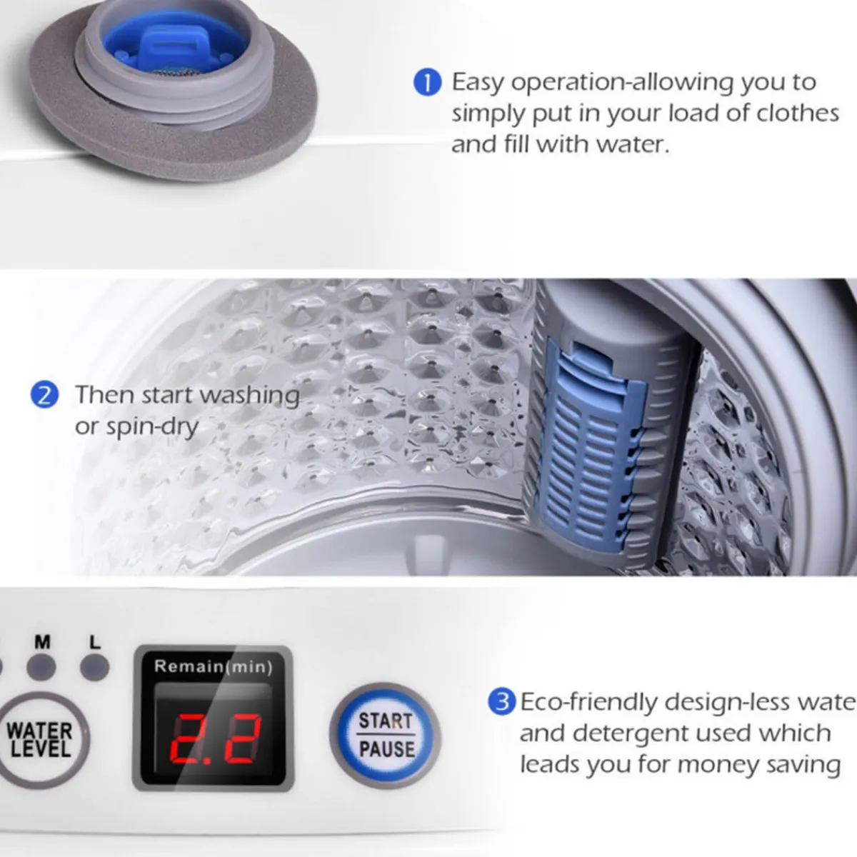 GoPlus (Costway) Portable Automatic Washing Machine with Drain Pump