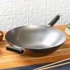 Livwell Brands LLC Professional 14-inch Carbon Steel Flat Bottom Wok