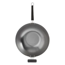Livwell Brands LLC Professional 14-inch Carbon Steel Flat Bottom Wok