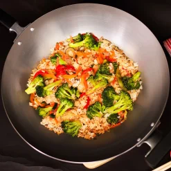 Livwell Brands LLC Professional 14-inch Carbon Steel Flat Bottom Wok