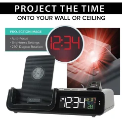 LaCrosse Technology, Ltd. Projection Alarm Clock with Wireless Charging Station