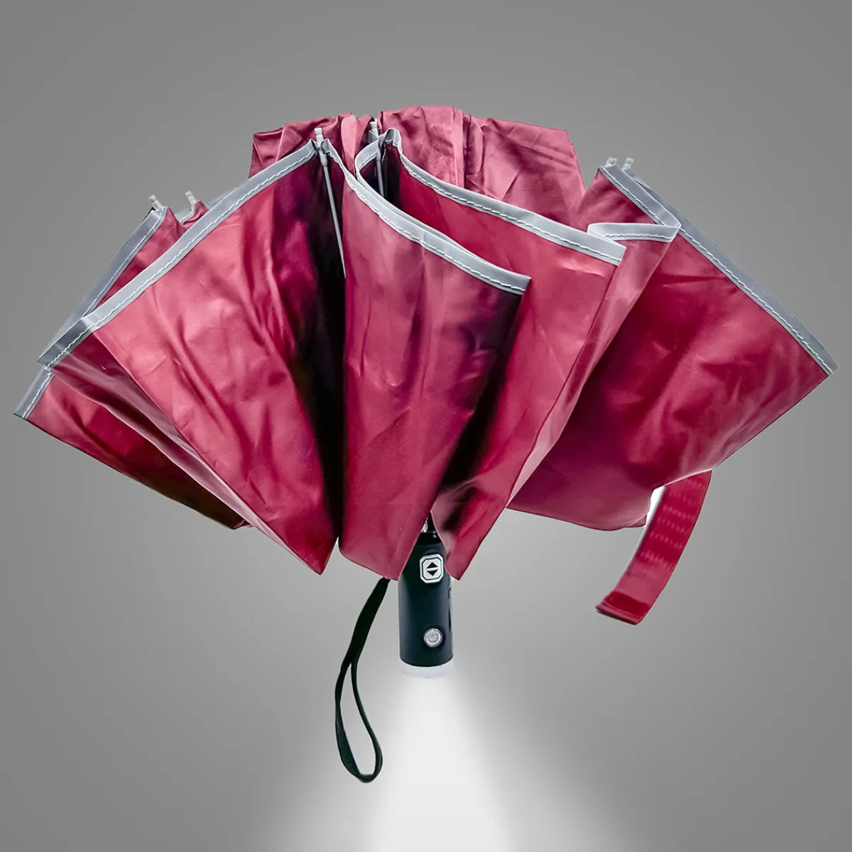 Flipo Group, Inc. Reverse Folding Compact Umbrella with Flashlight