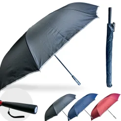 Flipo Group, Inc. Reverse Folding Windproof Umbrella with Flashlight