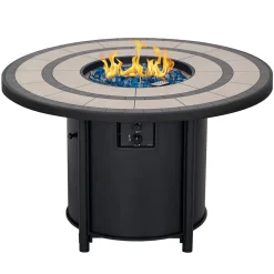 Shinerich International Inc Round Propane Gas Fire Pit Table