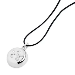 invisaWear Technologies Corporation Safety Silver Leather Necklace