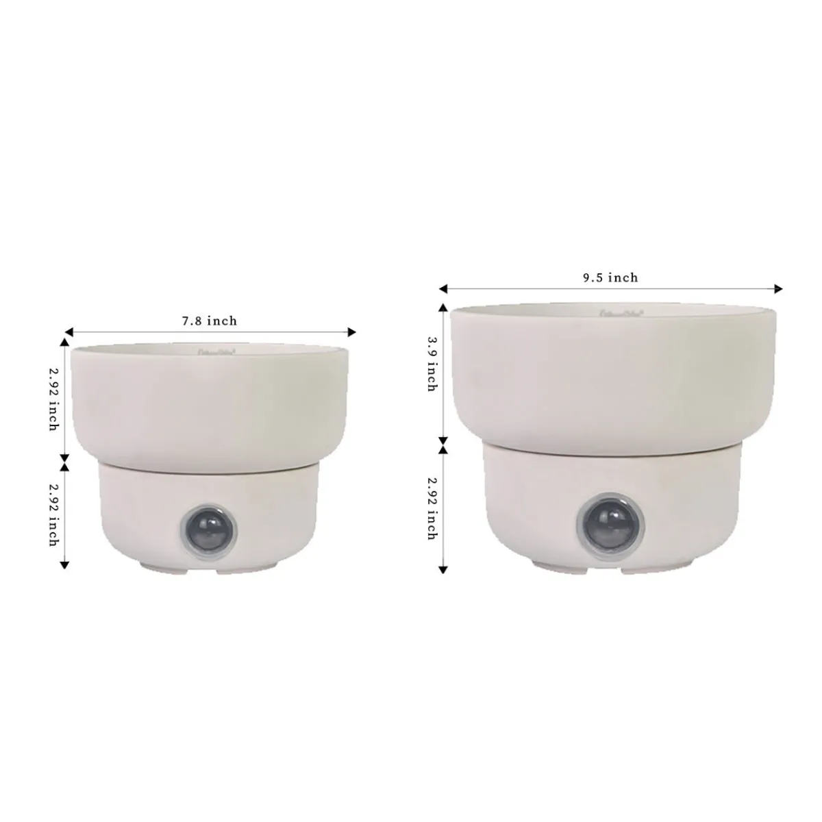 EP DESIGN LAB Self-Watering Low Bowl Pot System for Indoor Plants (Set of 2)