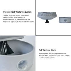 Bloomscape Self-Watering Rock Garden Pot System for Indoor Plants (Set of 3)