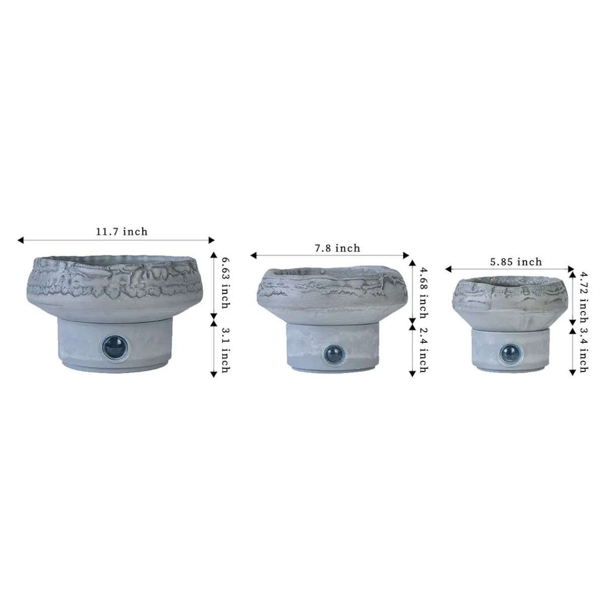 Bloomscape Self-Watering Rock Garden Pot System for Indoor Plants (Set of 3)