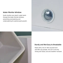 EP DESIGN LAB Self-Watering Square Pot System for Indoor Plants (Set of 3)