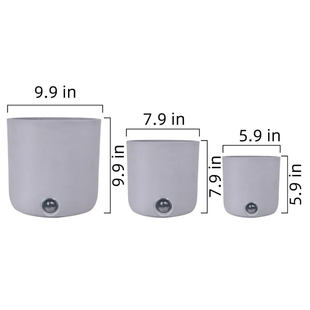 EP DESIGN LAB Self-Watering Tall Cylinder Pot System for Indoor Plants (Set of 3)