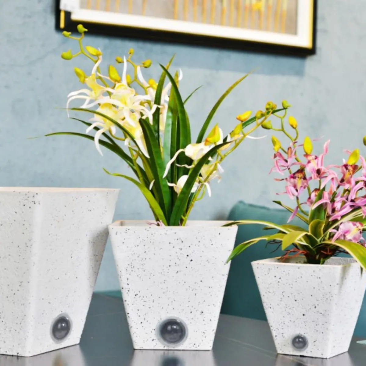 EP DESIGN LAB Self-Watering Tall Square Pot System for Indoor Plants (Set of 3)