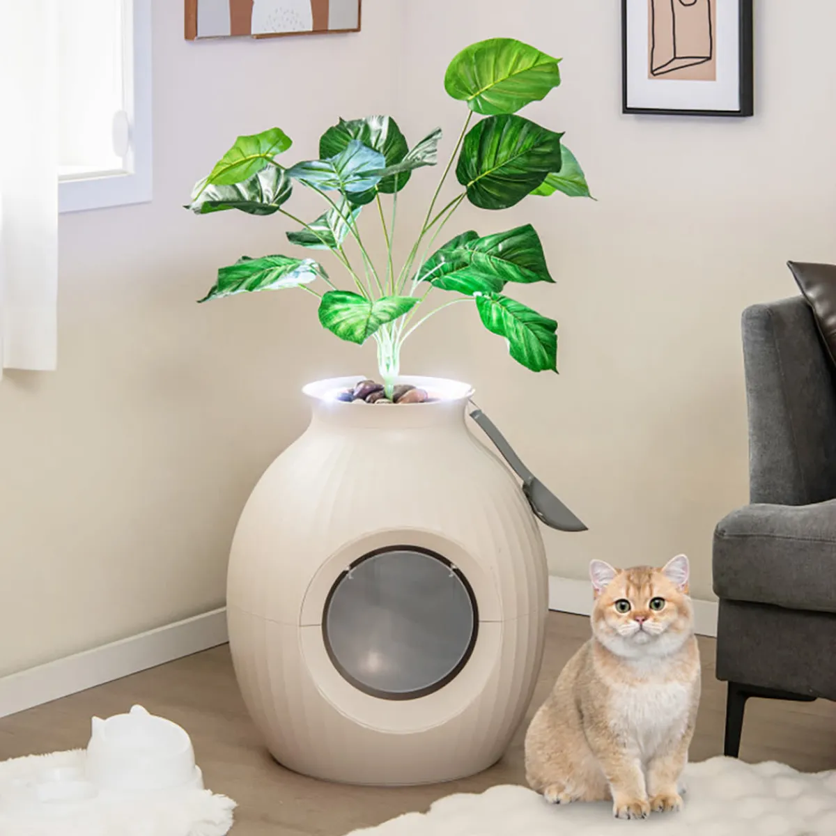 GoPlus (Costway) Smart Plant Hidden Litter Box with Odor Control