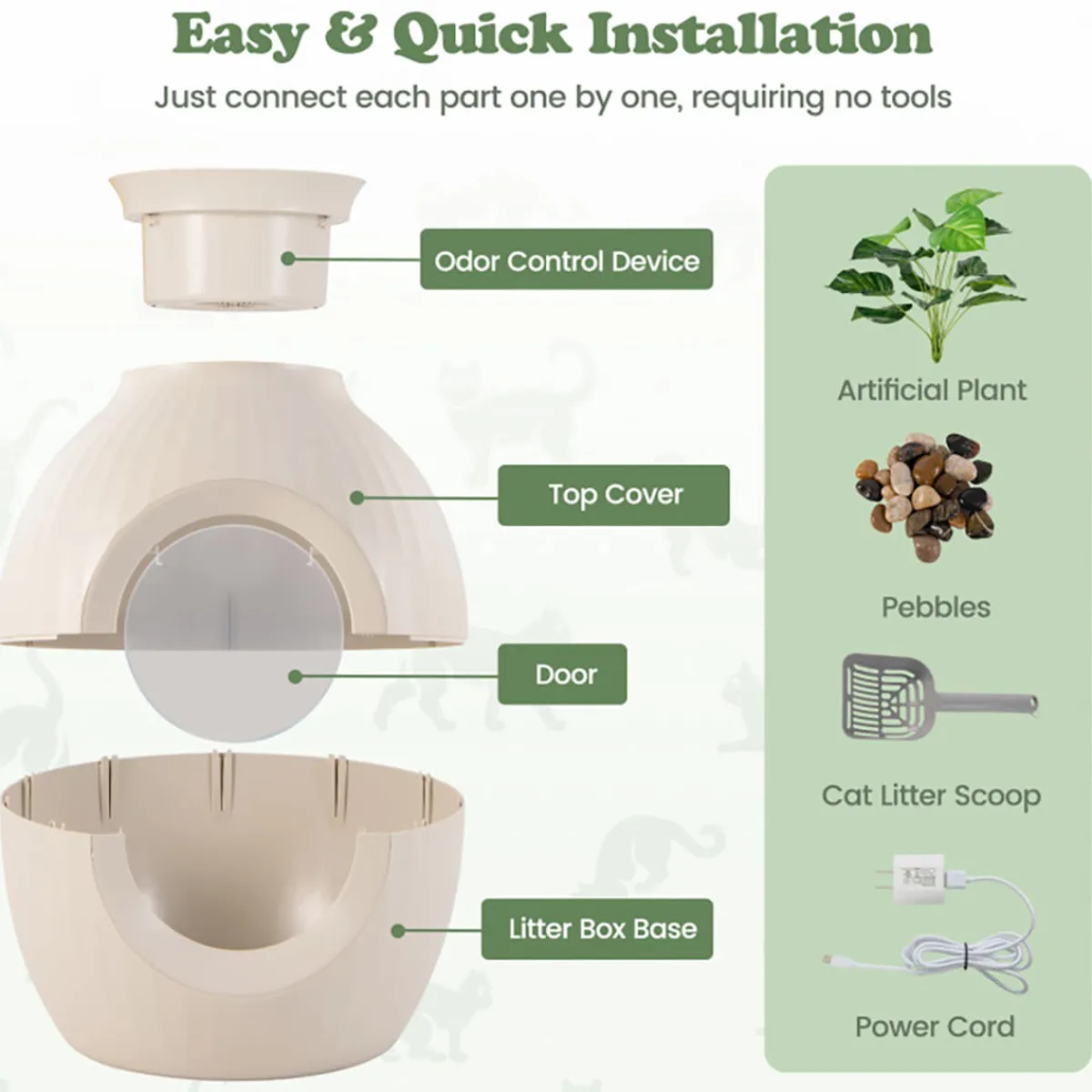 GoPlus (Costway) Smart Plant Hidden Litter Box with Odor Control
