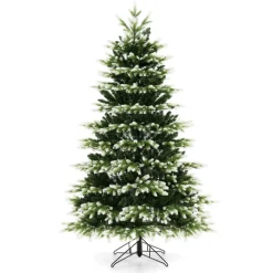 Village Lighting Company Snowy Tipped Pre-Lit Hinged Christmas Tree with Remote Control