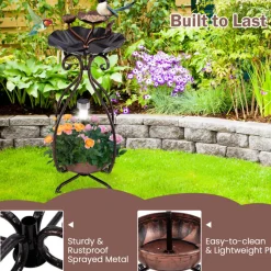 Sharper Image Solar Bird Bath Feeder and Planter
