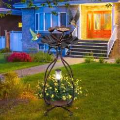 Sharper Image Solar Bird Bath Feeder and Planter