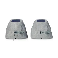 Innovative Concepts u0026 Design dba Gemini Sound Solar Powered Bluetooth Rock Speakers with Multilink (Set of 2)