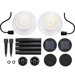 Xodus Innovations Solar-Powered LED Scallop Lamp Lights (Set of 2)