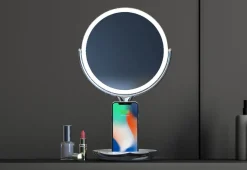 MerchSource Spa Studio LED Vanity Mirror with Wireless Charging by Sharper Image