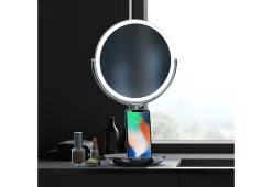 MerchSource Spa Studio LED Vanity Mirror with Wireless Charging by Sharper Image