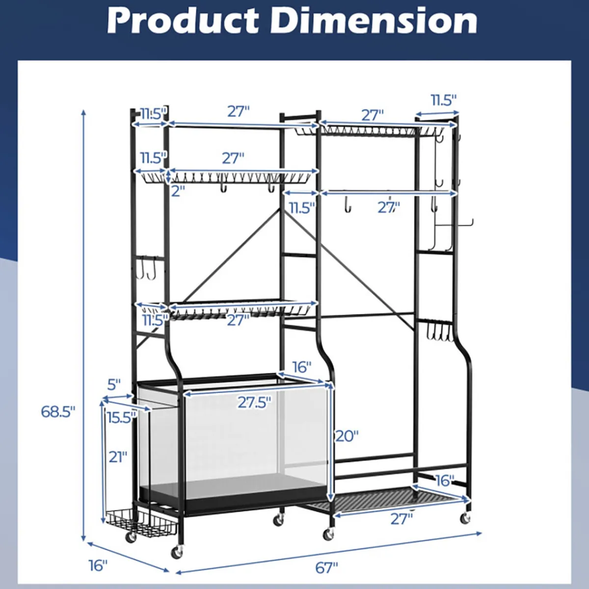 GoPlus (Costway) Sports Equipment Garage Organizer
