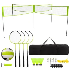 Escalade Sports 4-Square Volleyball Badminton Set Combo
