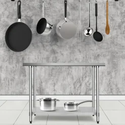 Sharper Image Stainless Steel Commercial Kitchen Worktable