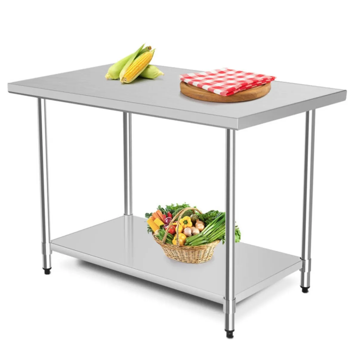 Sharper Image Stainless Steel Commercial Kitchen Worktable