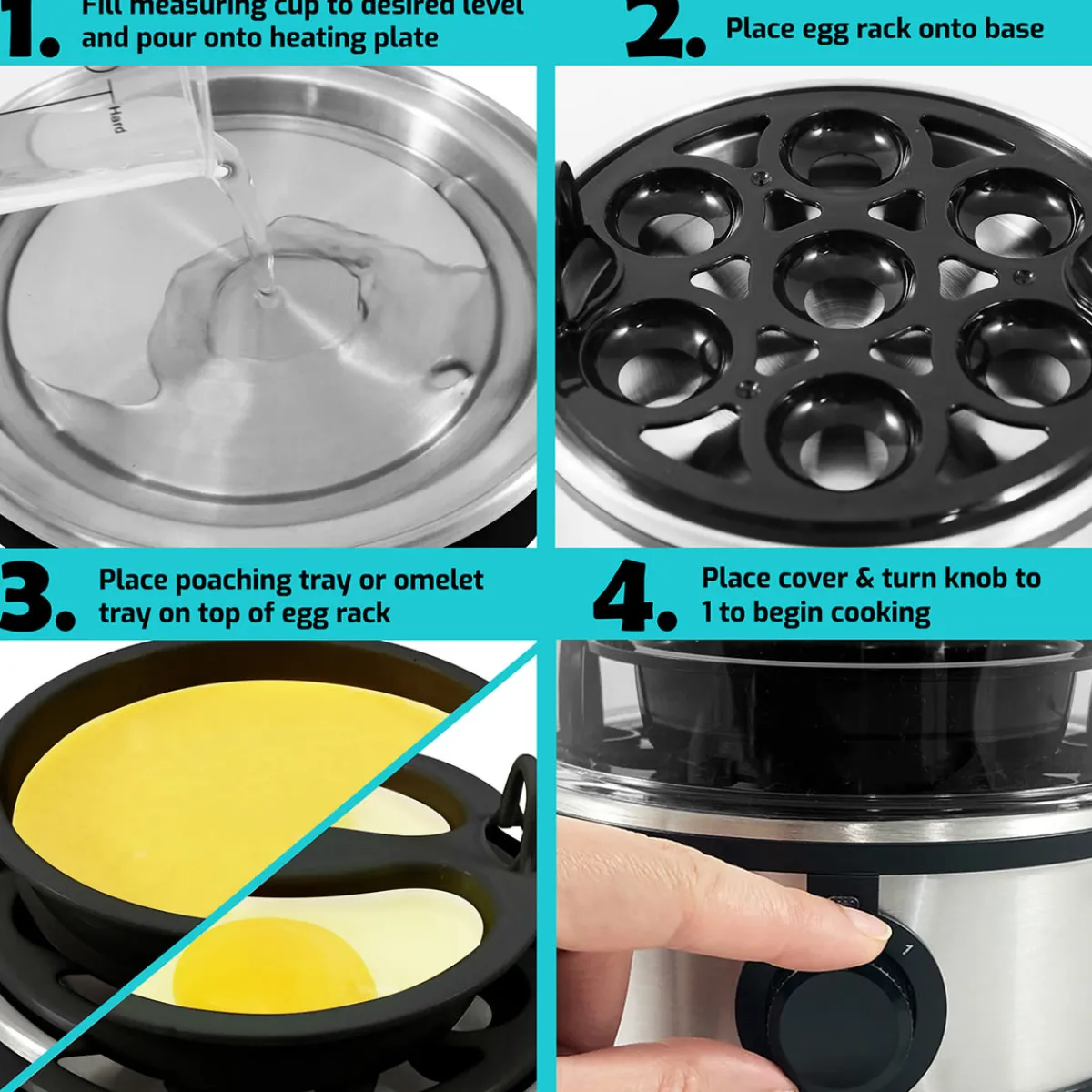 Pick Five Imports dba MAXI-MATIC, USA Stainless Steel Easy Egg Cooker