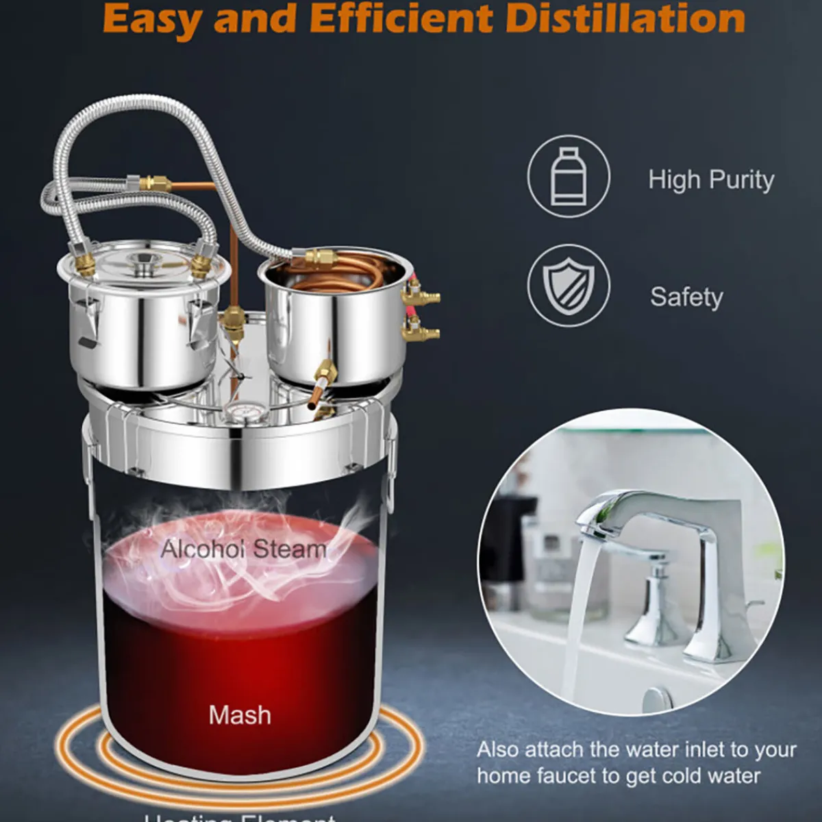 Aibrew Corporation Stainless Steel Home Distillery Kit
