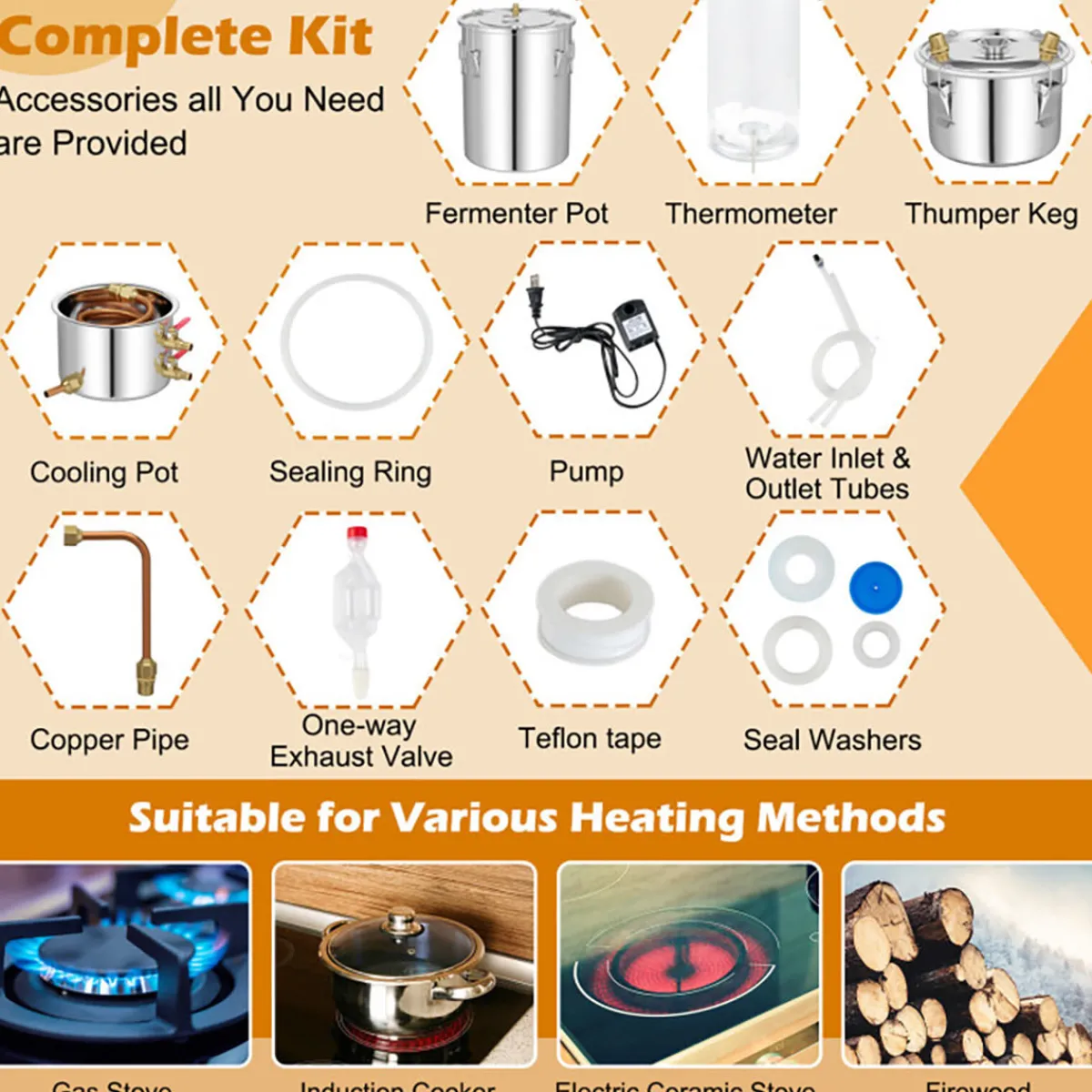 Aibrew Corporation Stainless Steel Home Distillery Kit