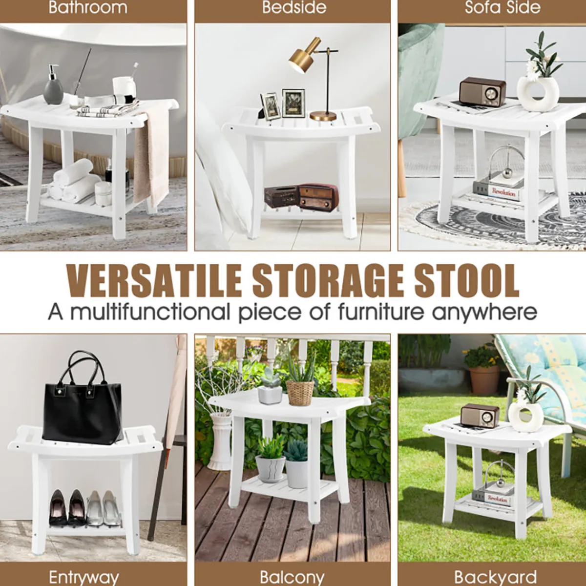 Sharper Image 2-Tier Bathroom Shower Bench