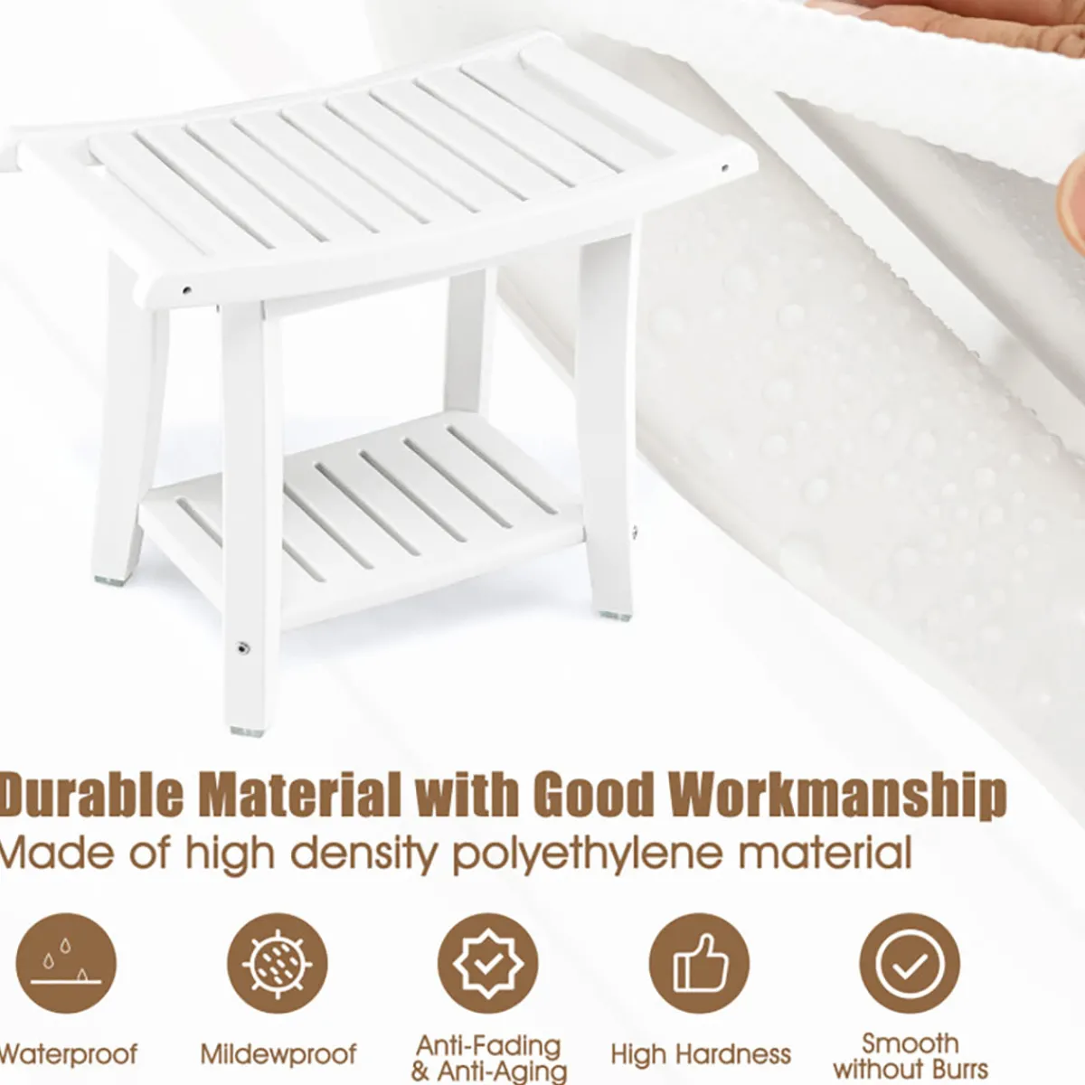 Sharper Image 2-Tier Bathroom Shower Bench