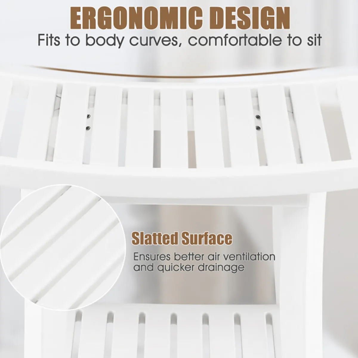 Sharper Image 2-Tier Bathroom Shower Bench