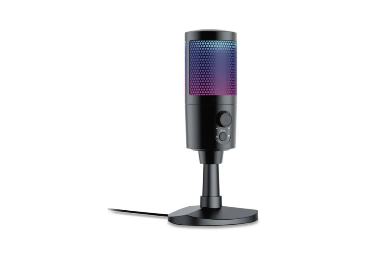 Naxa Electronics USB Gaming and Streaming Microphone with RGB Lighting