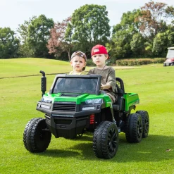 Kids DTI Direct Inc 24V 6 Wheeler Tractor Trailer with Dump Cart