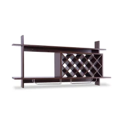 Sharper Image Wall Mount Wine Rack Organizer with Glass Holder