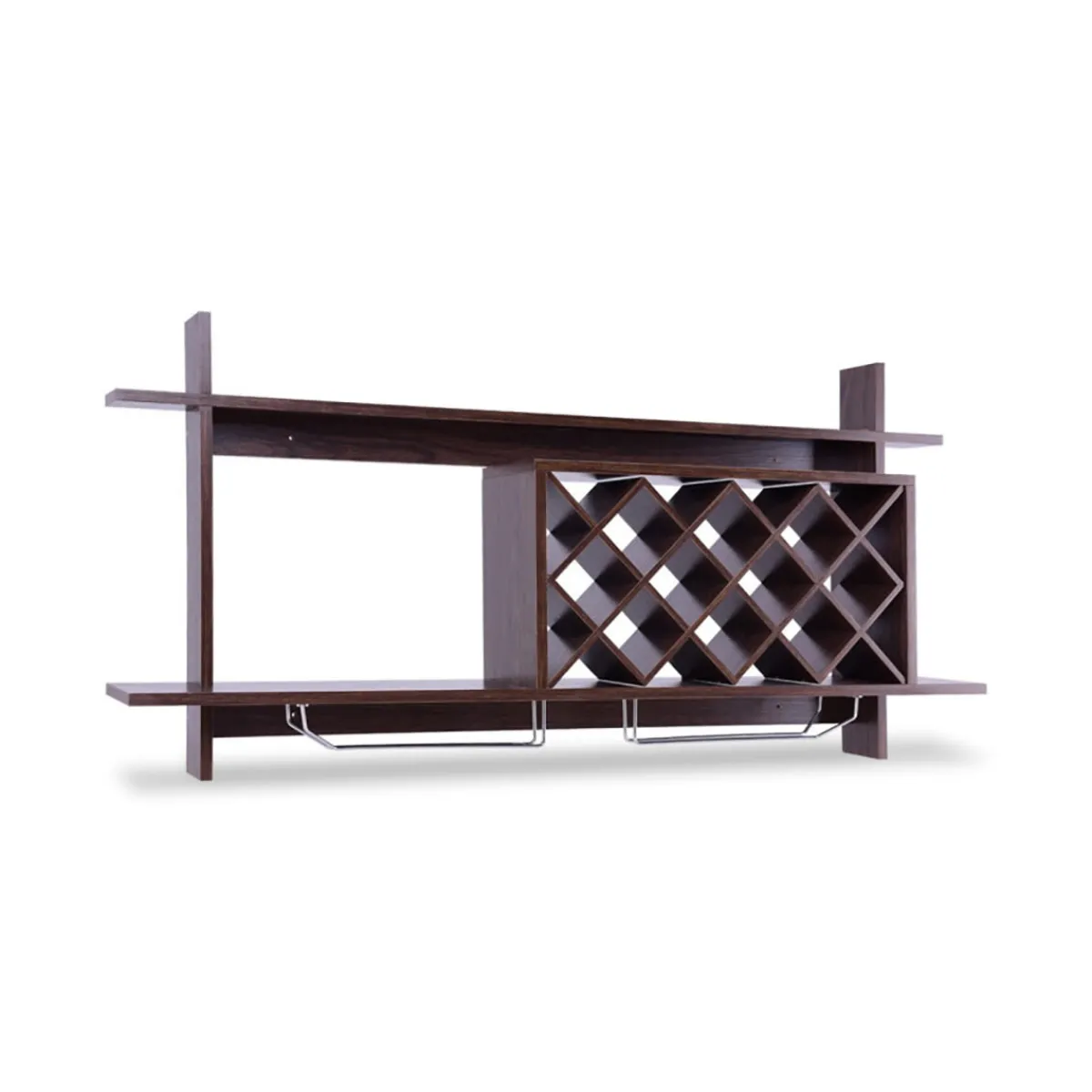 Sharper Image Wall Mount Wine Rack Organizer with Glass Holder