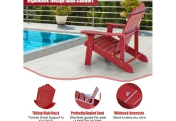 GoPlus (Costway) Weather Resistant Outdoor Adirondack Chair with Cup Holder