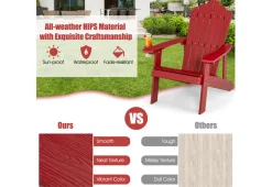 GoPlus (Costway) Weather Resistant Outdoor Adirondack Chair with Cup Holder