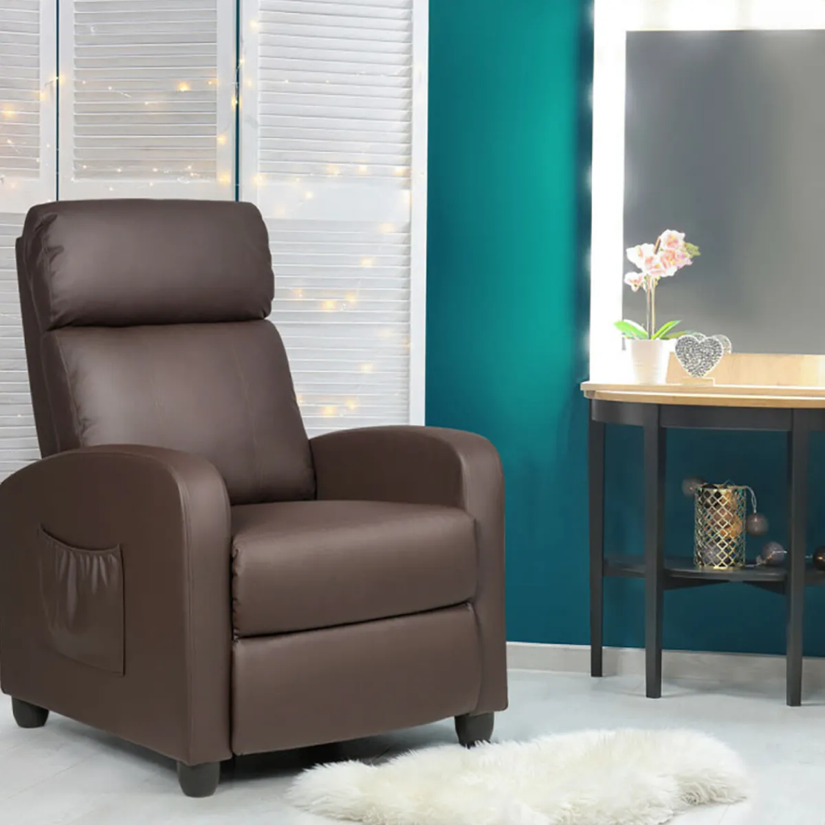 Sharper Image Wingback Massaging Recliner Chair