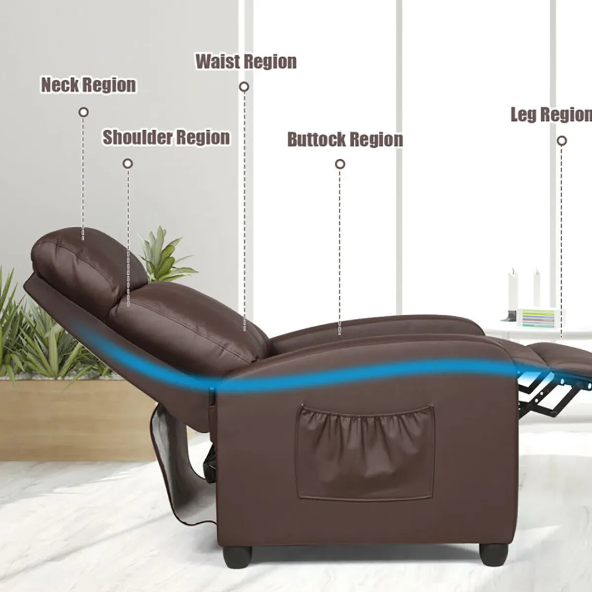 Sharper Image Wingback Massaging Recliner Chair