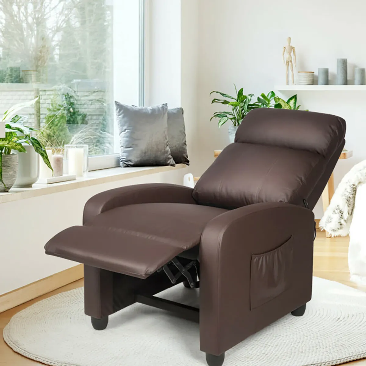Sharper Image Wingback Massaging Recliner Chair