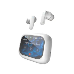 Sharper Image Wireless Noise-Cancelling Earbuds with Smart Display Case
